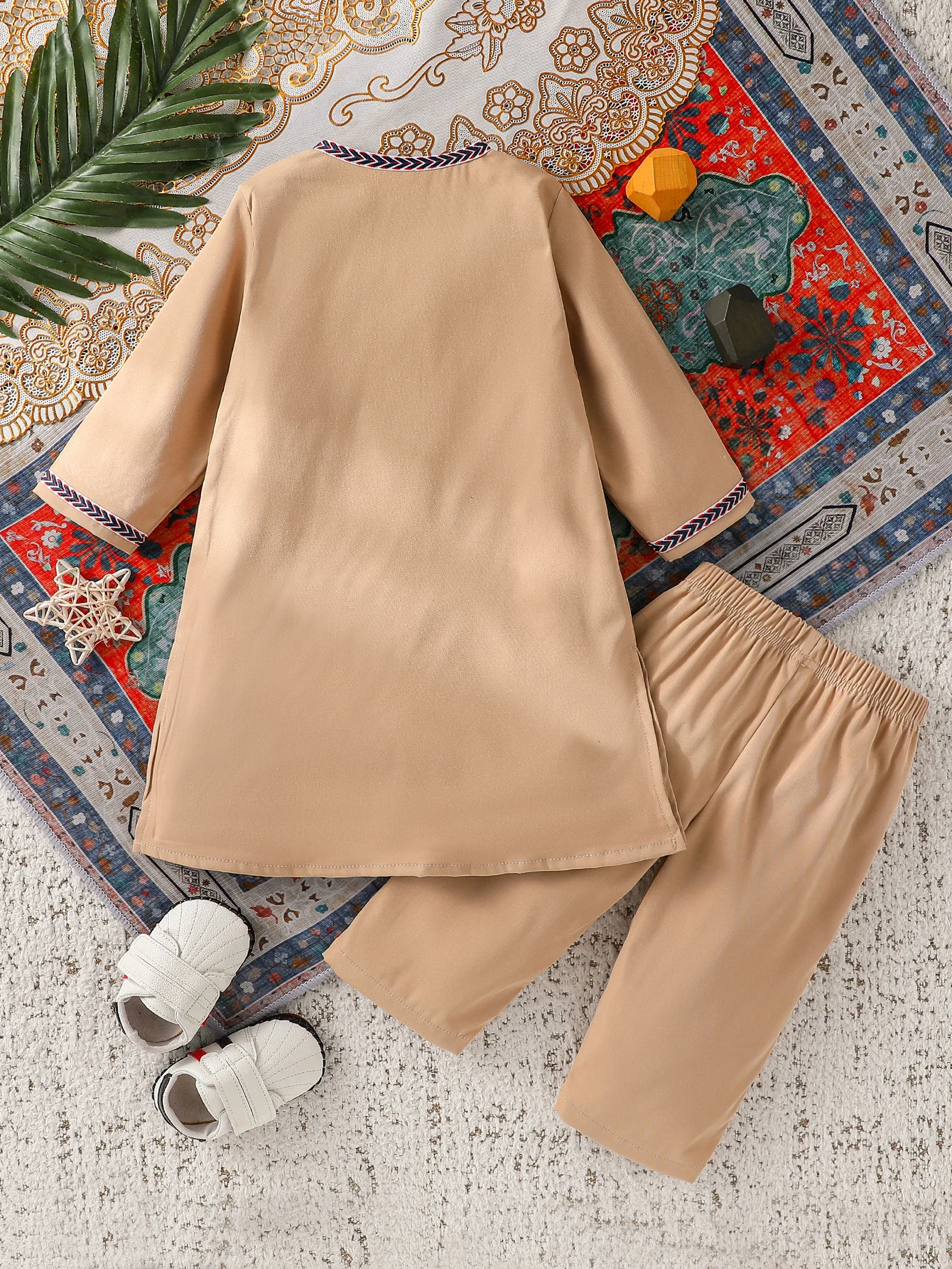 2Pcs Baby Boys All Seasons Long Sleeve For 1-3Y Fit Middle East Sets Clothing Wear National Style Clothes Suits thumbnail 2