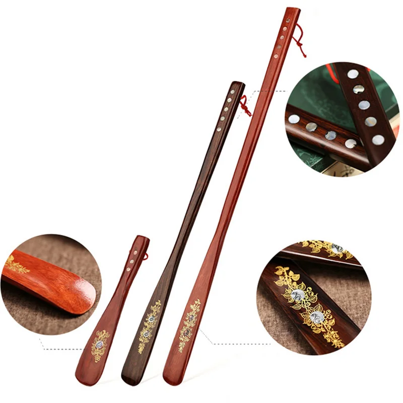 New 22/55/70cm Professional Wooden Shoe Horn Flexible Long Handle Shoehorn Useful Shoe Lifter Professional Shoe Spoon Home Tools thumbnail 5