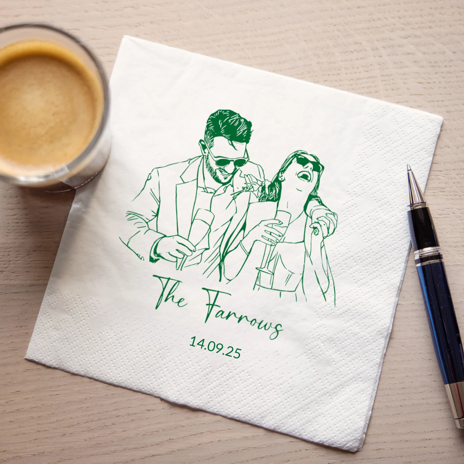Personalized Paper Napkins for Wedding Custom Napkins of Cocktail Disposable Napkins for Party Birthday Hen Party Baby shower thumbnail 6