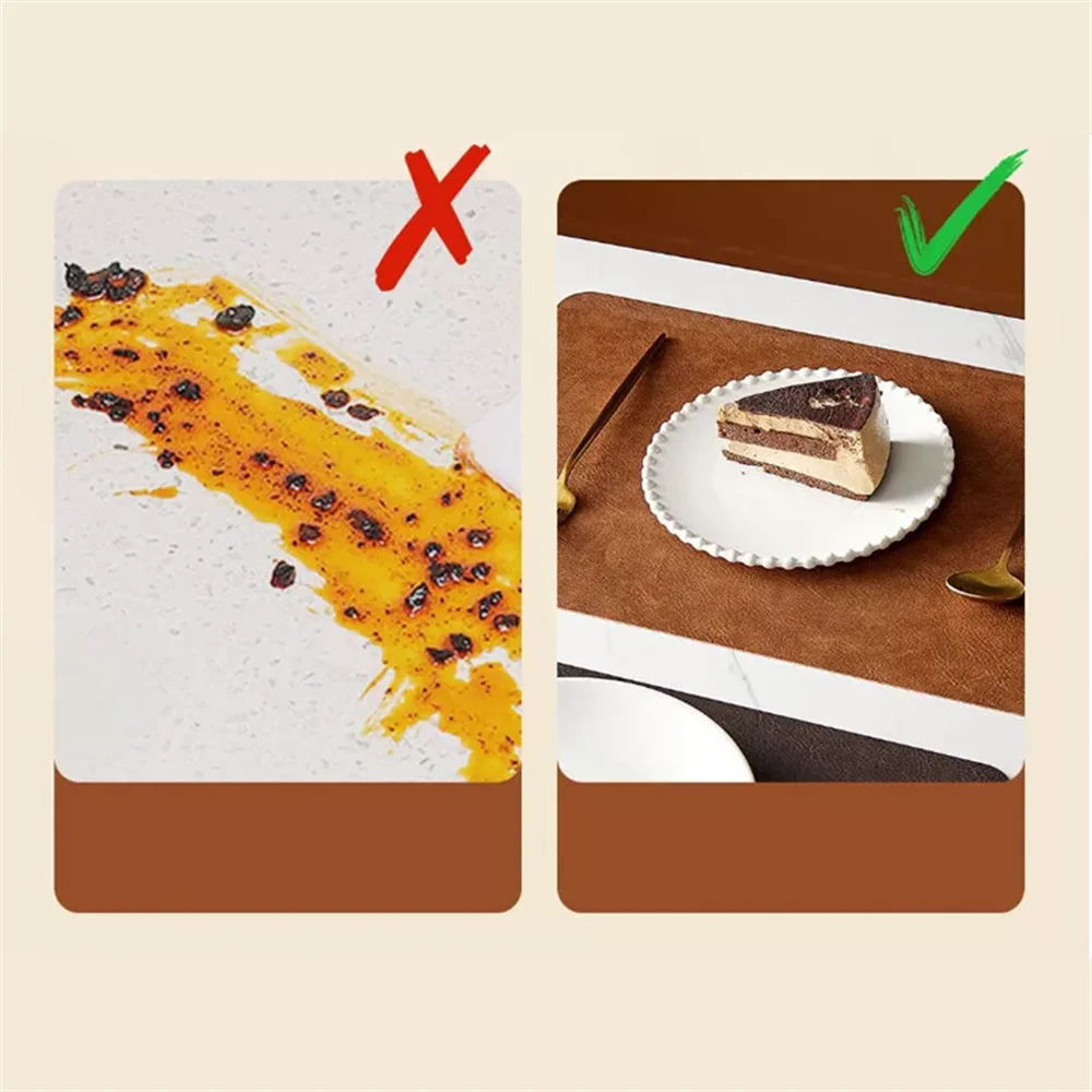 Faux Leather Placemats Set of 1/4/6pcs ,Heat Resistant Non-Slip Waterproof,Double-Sides,Kitchen Dining PU Table Place Mats thumbnail 4