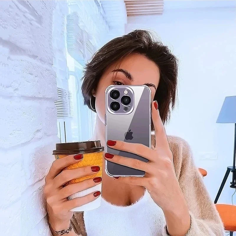 Luxury Shockproof Silicone Clear Phone Case For iPhone 17 16 15 14 13 12 11 Pro Max Mini X XR Xs 7 8 Plus Transparent Soft Cover thumbnail 6