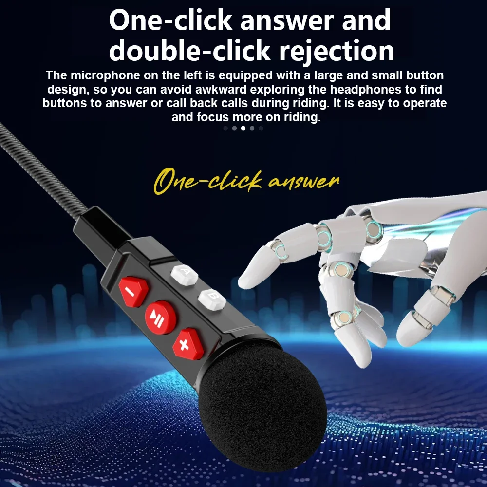 Motorcycle Bluetooth Headset with Clip Holder, Wireless Stereo Moto Helmet, Music Player, Handsfree Earphone thumbnail 6