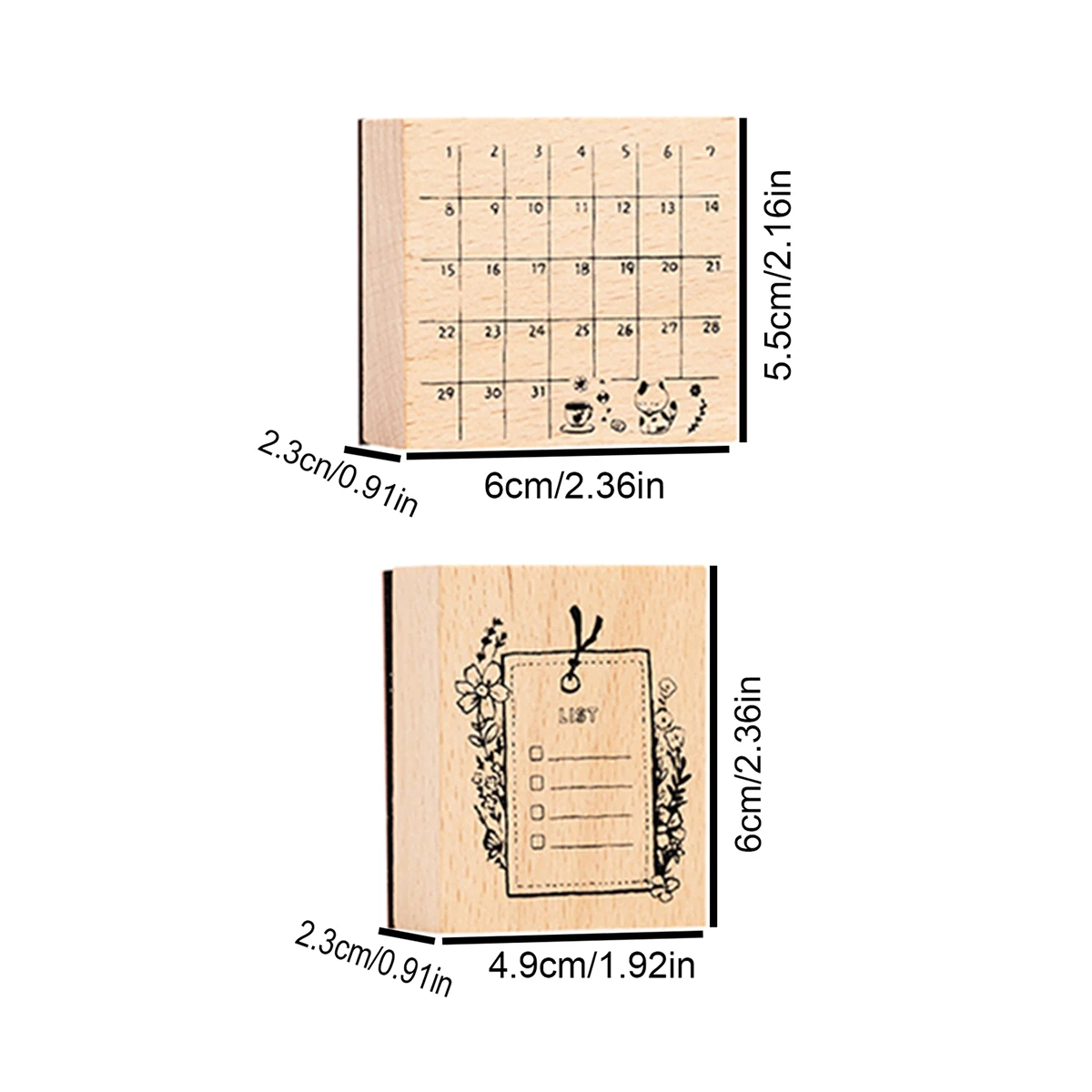 1 Brown Vintage Brochure Stamp, Simple Border Pattern Wooden Stamp Brochure Greeting Card Decoration Materials,  School Supplies thumbnail 2