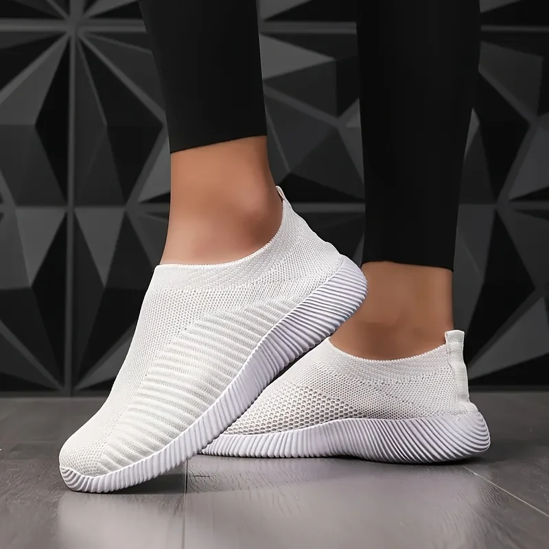 Women's Shoes Lightweight Breathable Mesh Slip-On Sneakers Black White Sport Running for Casual Party Fashion Ladies Shoes thumbnail 2