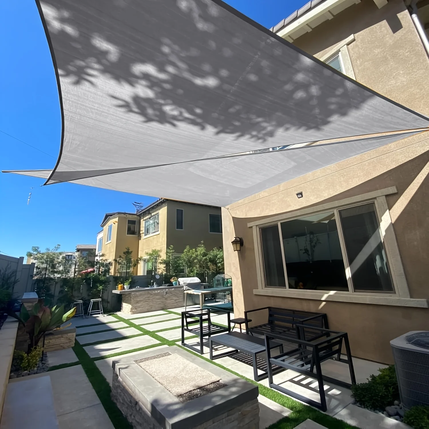 Multi-size Triangle Sun Shade Sail Waterproof Outdoor Garden Patio Party Sunscreen Awing Sun Canopy For Beach Camping Pool thumbnail 4