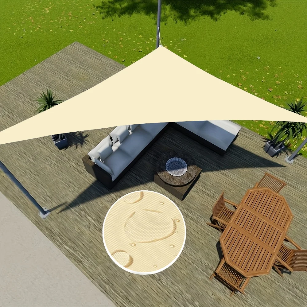 Multi-size Triangle Sun Shade Sail Waterproof Outdoor Garden Patio Party Sunscreen Awing Sun Canopy For Beach Camping Pool thumbnail 5