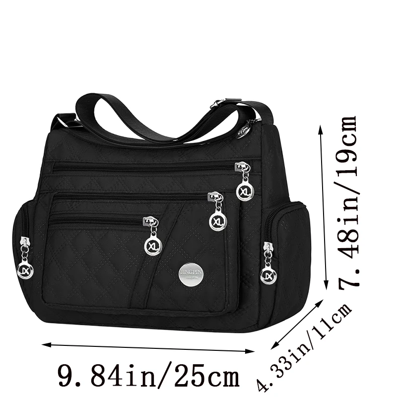 Square-shaped, versatile men's and women's crossbody bag, new style large bag, fabric bag, Oxford style shoulder bag, fashionabl thumbnail 3