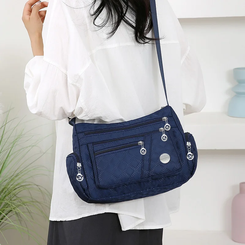 Square-shaped, versatile men's and women's crossbody bag, new style large bag, fabric bag, Oxford style shoulder bag, fashionabl thumbnail 6