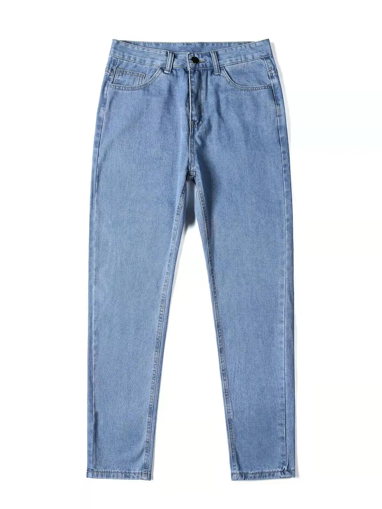 2025 New Business Men's Jeans Casual Straight Stretch Fashion Classic Blue Black Work Denim Trousers Male Brand Clothing S-3XL thumbnail 5