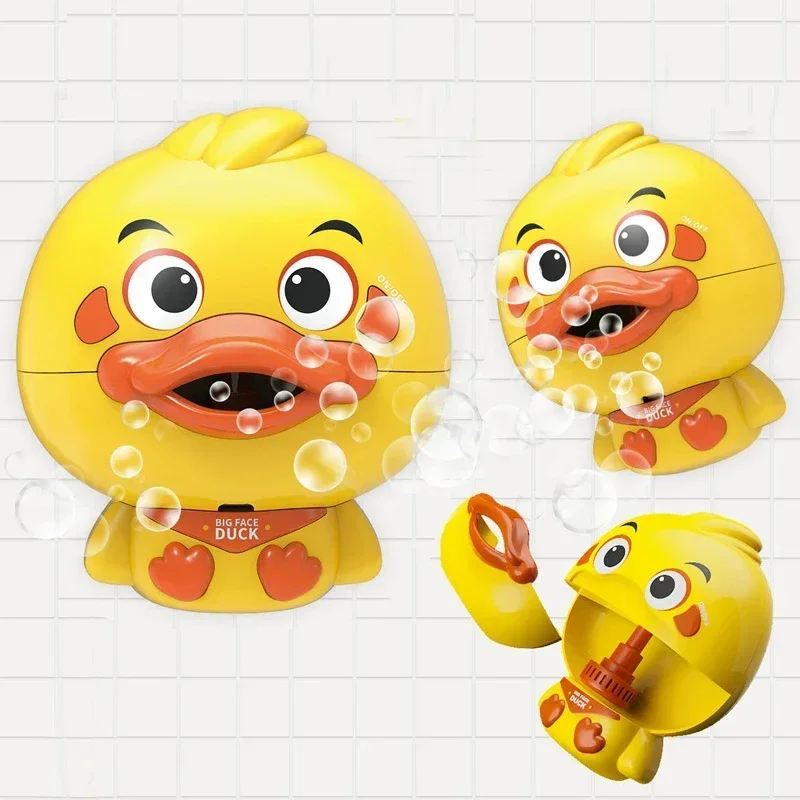 Bubble Duck Baby Bath Toy Funny Toddler Bath Bubble Maker Pool Swimming Bathtub Soap Machine Bathroom Toys for Children Kids thumbnail 3