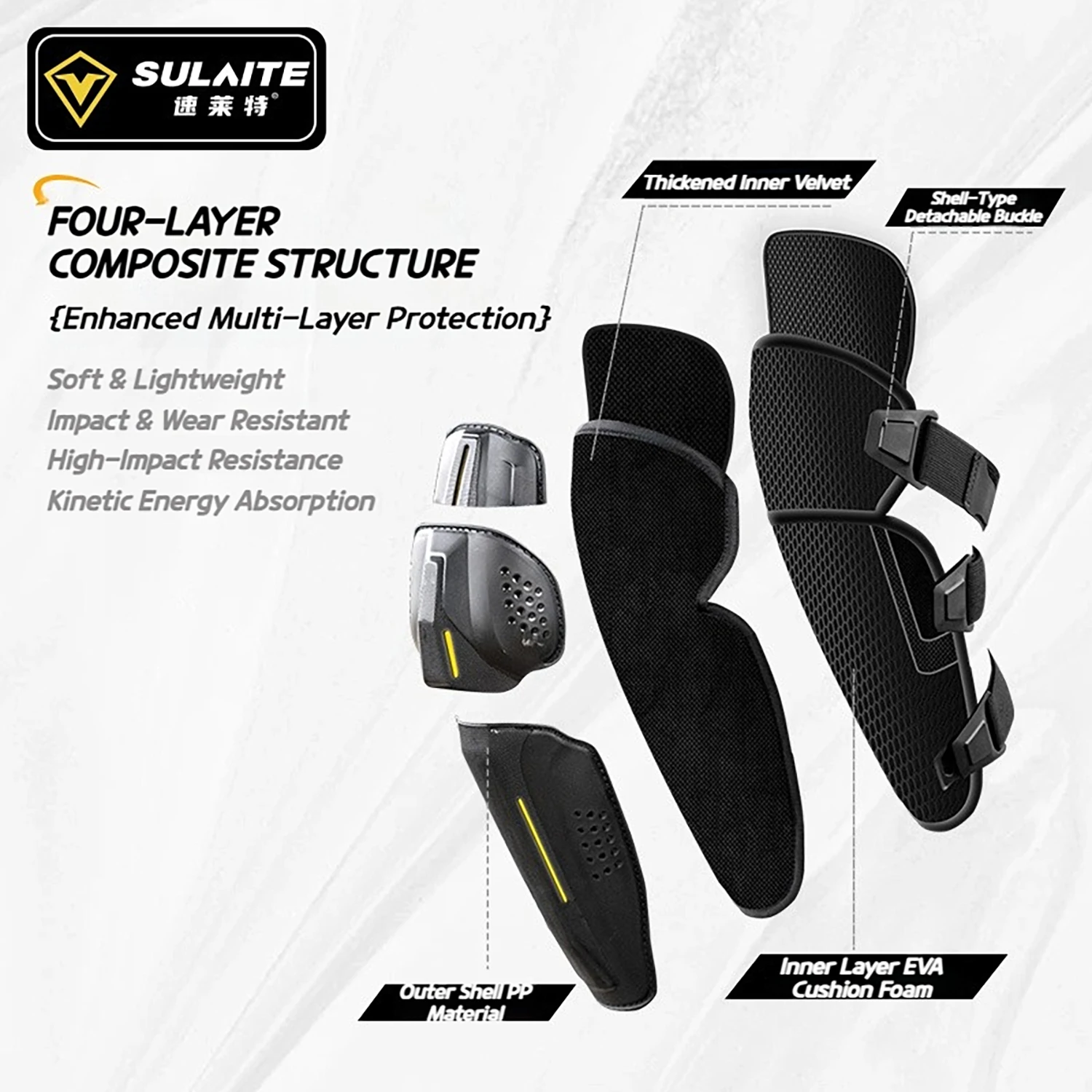 CE Level 2 Motorcycle Knee-and-Shin Guards Pads for Men Powersports Protective Motocross / Racing / Dirt Bike Gear thumbnail 3