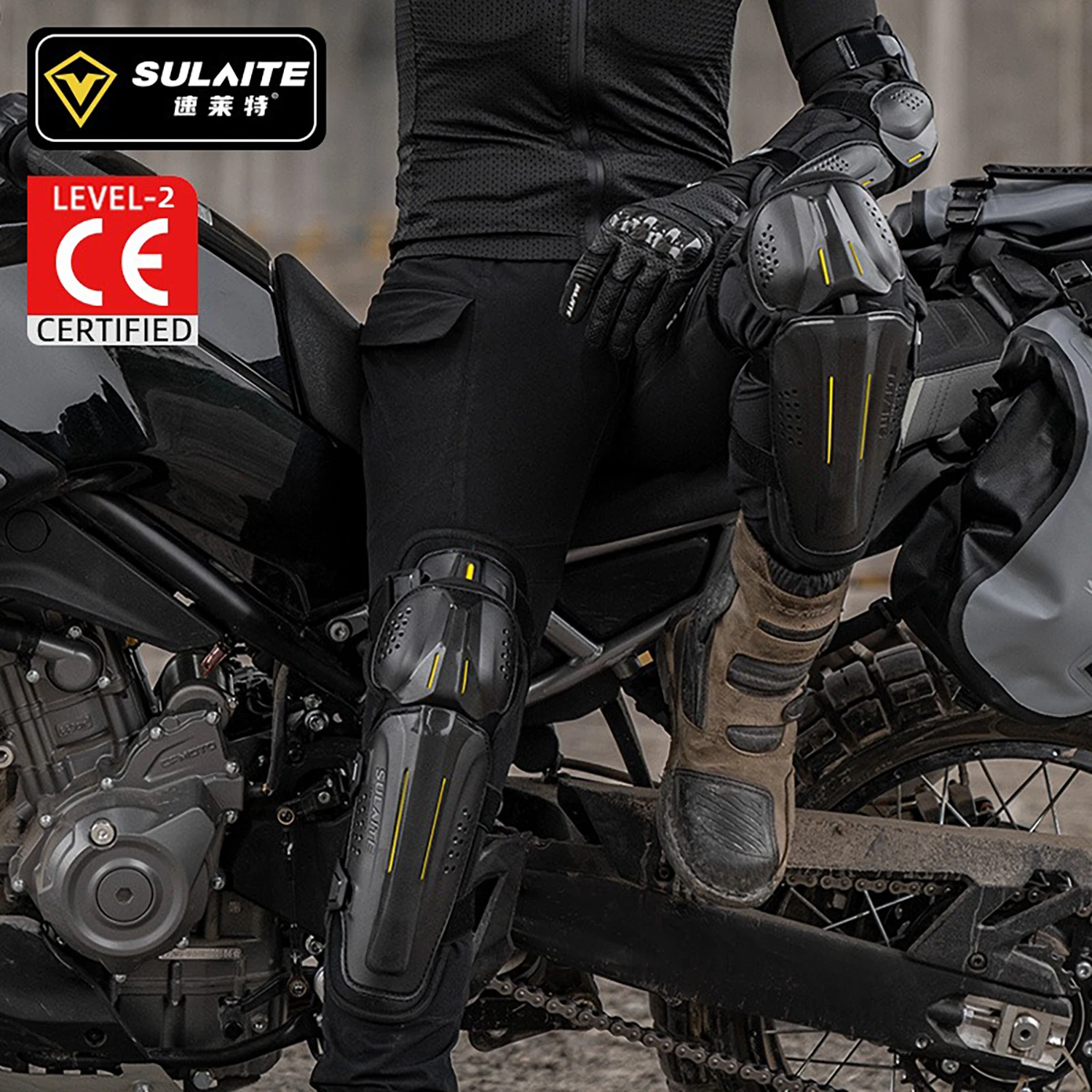 CE Level 2 Motorcycle Knee-and-Shin Guards Pads for Men Powersports Protective Motocross / Racing / Dirt Bike Gear thumbnail 2