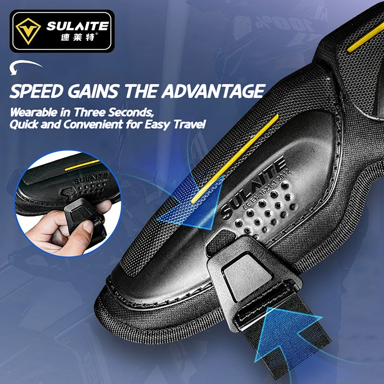CE Level 2 Motorcycle Knee-and-Shin Guards Pads for Men Powersports Protective Motocross / Racing / Dirt Bike Gear thumbnail 4