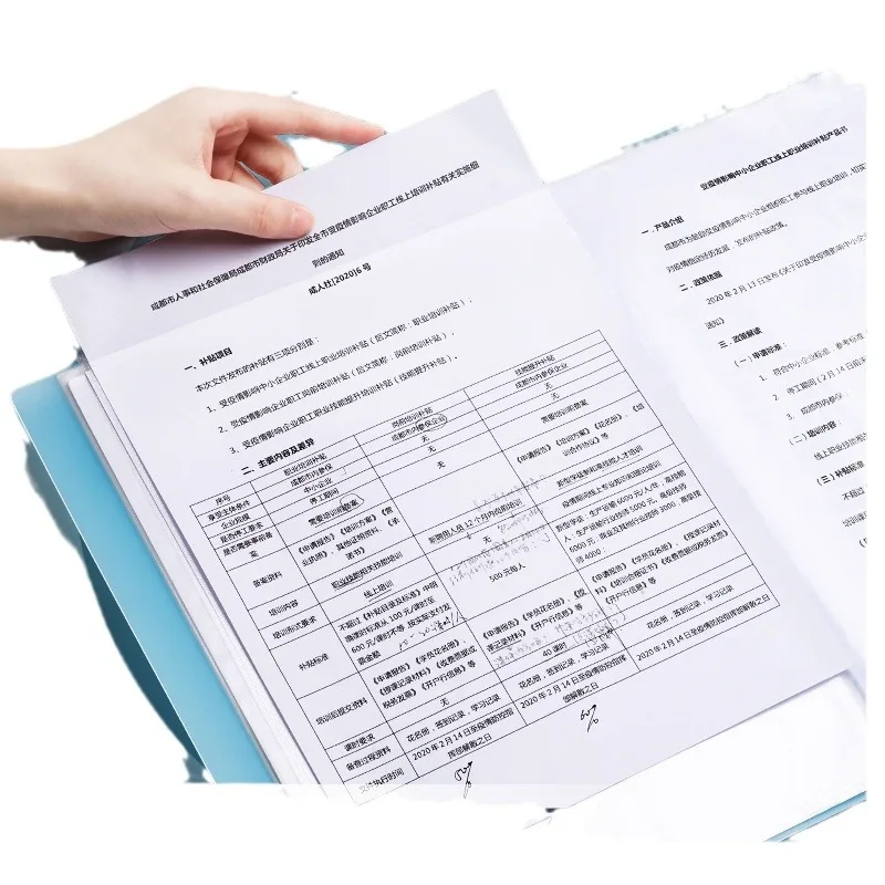 5 Colors A4 Plastic Budget Binder File Folders Documents Booklet Leaflet 100 Pages Office Student Supplies Desk Organizer thumbnail 6