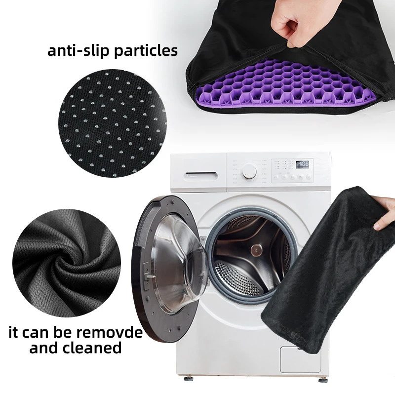 Gel Seat Cushion Summer Breathable Honeycomb Design For Pressure Relief Back Tailbone Pain - Home Office Wheelchair Chair Cars thumbnail 5