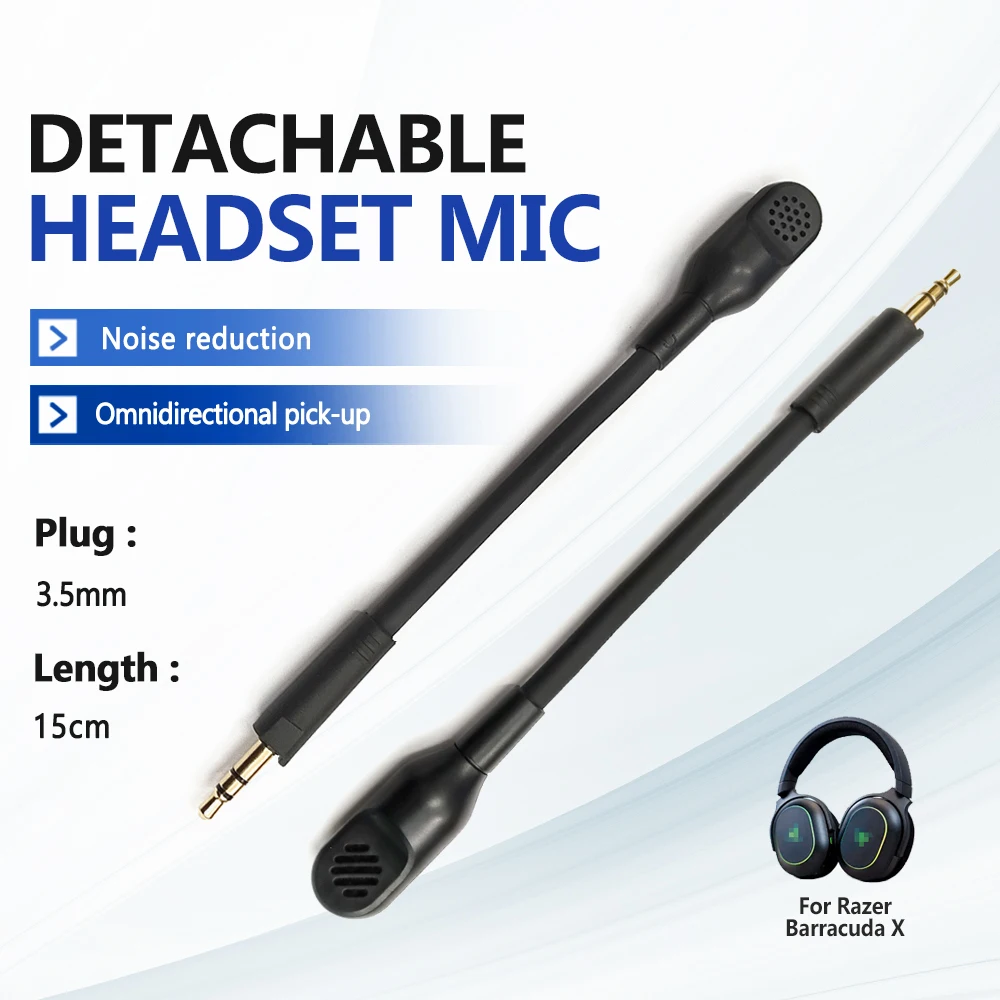 3.5MM Detachable Gaming Headset Microphone Gaming Headphone Repair Accessory Mic for Razer Barracuda X Wireless Multi-Platform