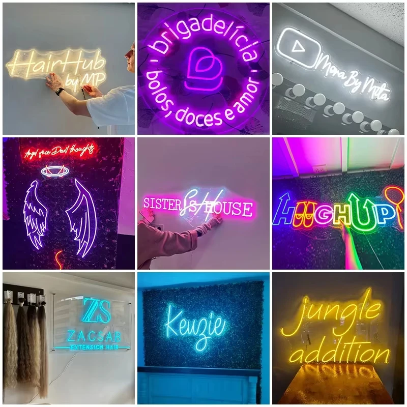 Custom Neon Sign Private Dimmable LED Light for Family Birthday Bar Wedding Party Company Business Logo Neon Sign Night Lights thumbnail 6
