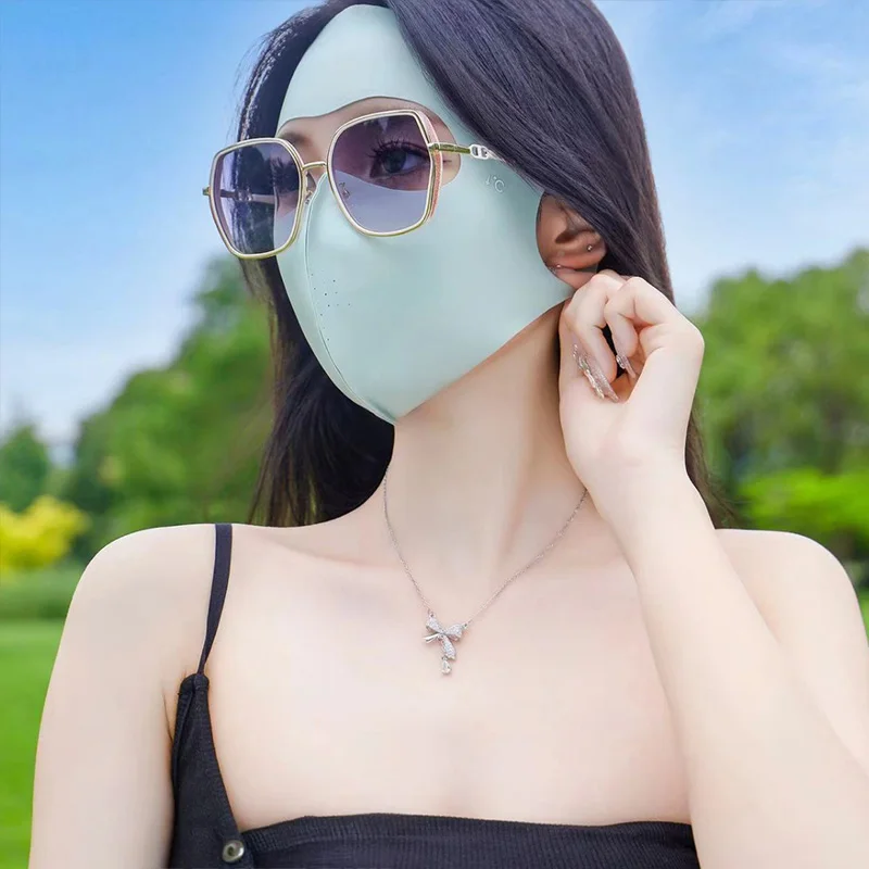 1/2Pcs Summer Full Face Mask Sun Protection Men Women Face Mask for Outdoor Travel Ice Sense Breathable Elastic Facekini thumbnail 2