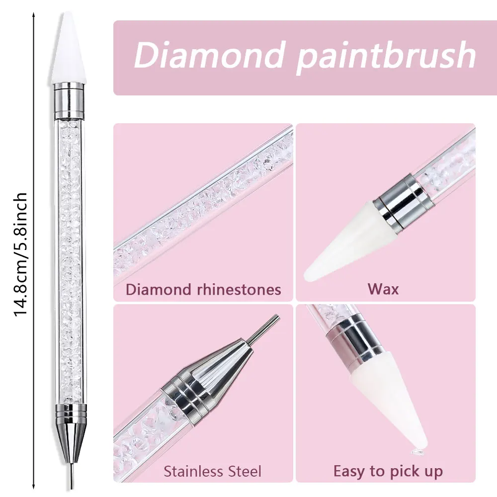 1pc Wax Nail Rhinestone Picker Dotting Pen Dual-ended Wax Pencil For Rhinestones Tip Crystal & Gem Nail Art Tool for DIY Manicur thumbnail 6