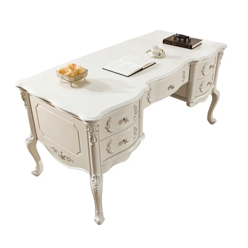 European style desk solid wood computer desk European style desk bookshelf combination pastoral study set combination thumbnail 4