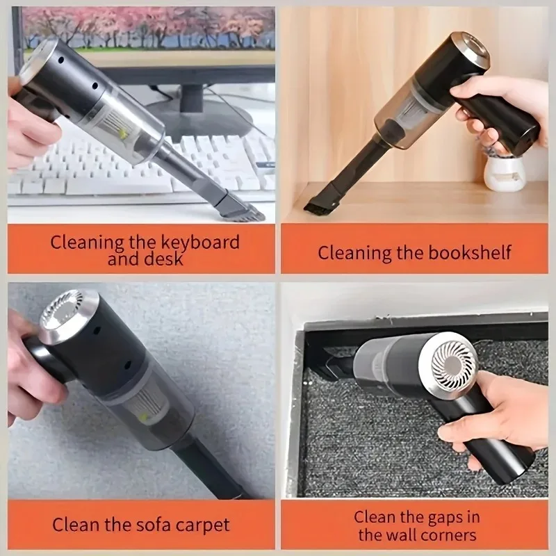Wireless Car Vacuum Cleaner USB Charging 1200mAh Portable Cleaning Appliance Mini Wet and Dry Blow Vacuum Cleaner Household thumbnail 2