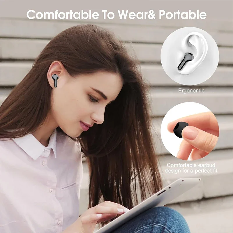New Wireless Earbuds HiFi Stereo Headphones BT5.3 with ENC Noise Cancelling 48H LED Display Ear Buds IP7 Waterproof Earphones thumbnail 6