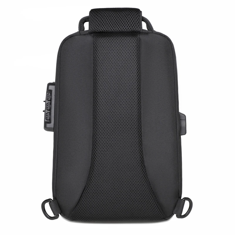 Anti-theft Combination Lock Chest Packs With USB Charging Port Fashion Business Men's Crossbody Bag Travel Storage Shoulder Bag thumbnail 4