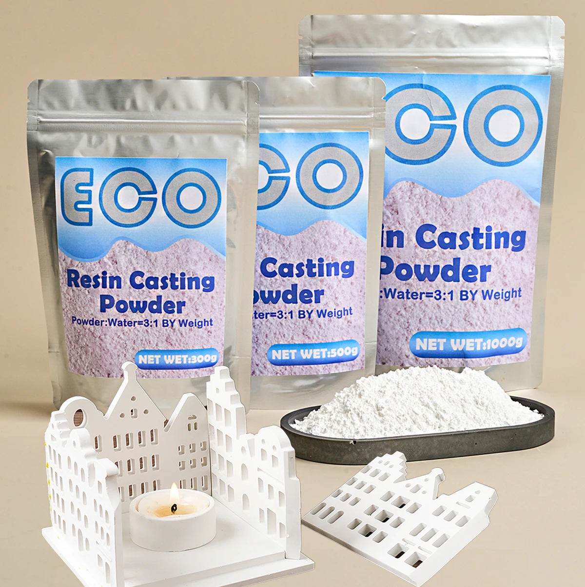 300g/500g/1000g Gypsum Powder High Density Casting Resin Powder Clay Form DIY Handmade Gypsum Craft Home Decor Molding Supplies thumbnail 2