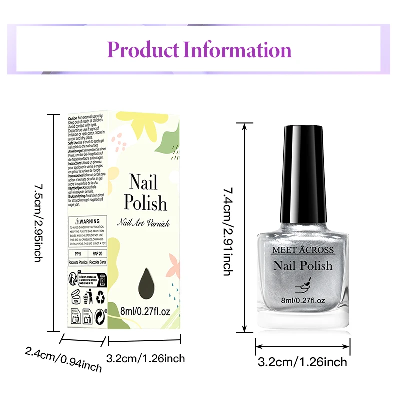 8ml Metallic Nail Polish Mirror Effect Fast Drying Long-Lasting Nails Art Polish DIY No Need Lamp Cure Manicure Nail Supplies thumbnail 6
