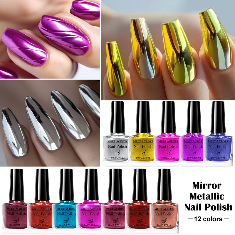 8ml Metallic Nail Polish Mirror Effect Fast Drying Long-Lasting Nails Art Polish DIY No Need Lamp Cure Manicure Nail Supplies thumbnail 3