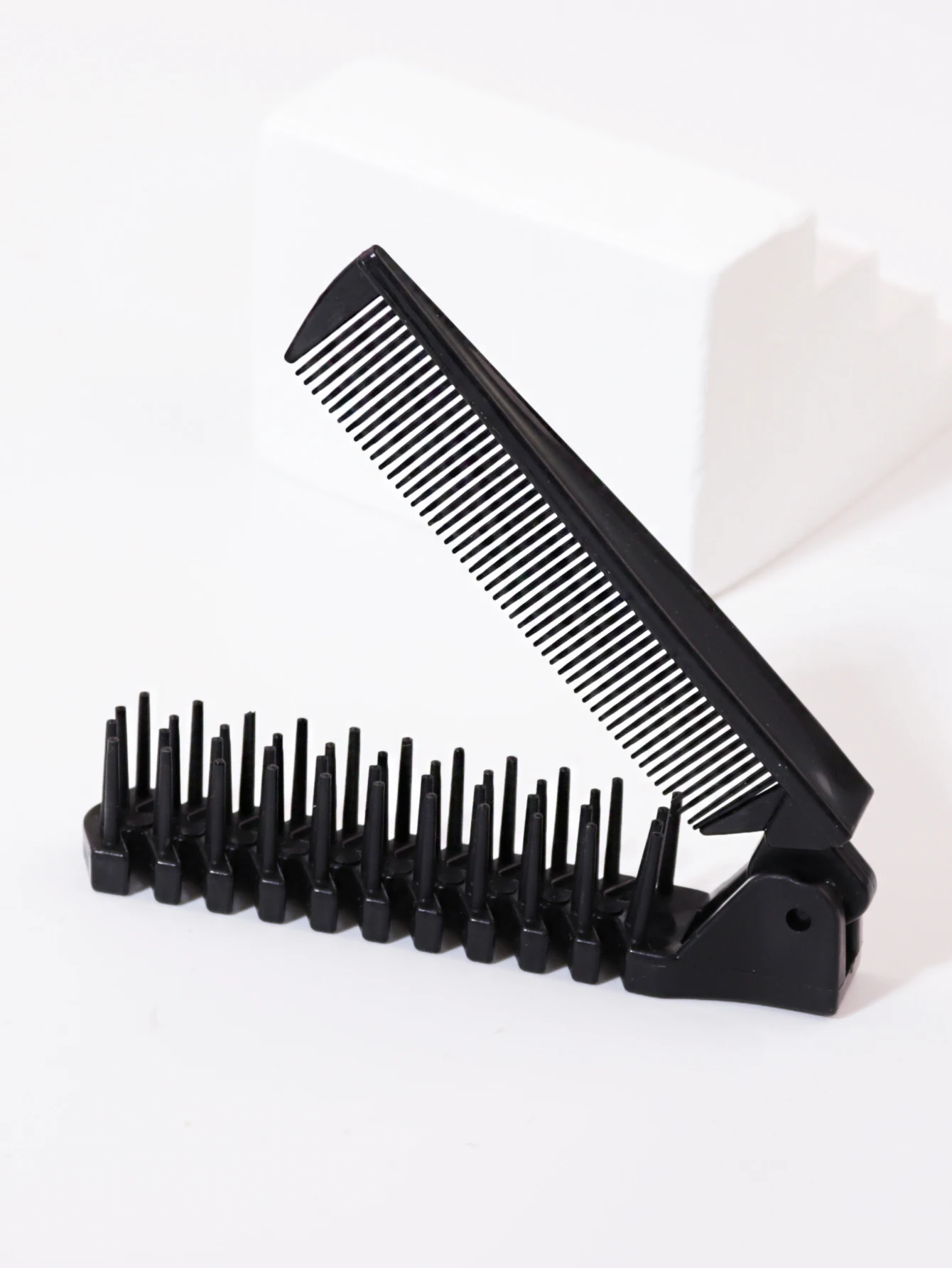 Portable travel folding comb brush anti-static styling massage comb professional hair styling tool Special for real hair wigs thumbnail 5