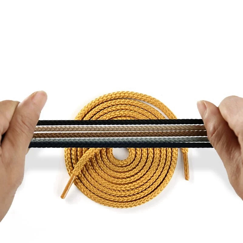 1 Pair Round Shoe Laces For Martin Shoes Sneakers Shoelaces Solid Boots Shoelace Solid Weaving Wear-resistant Shoestring thumbnail 2