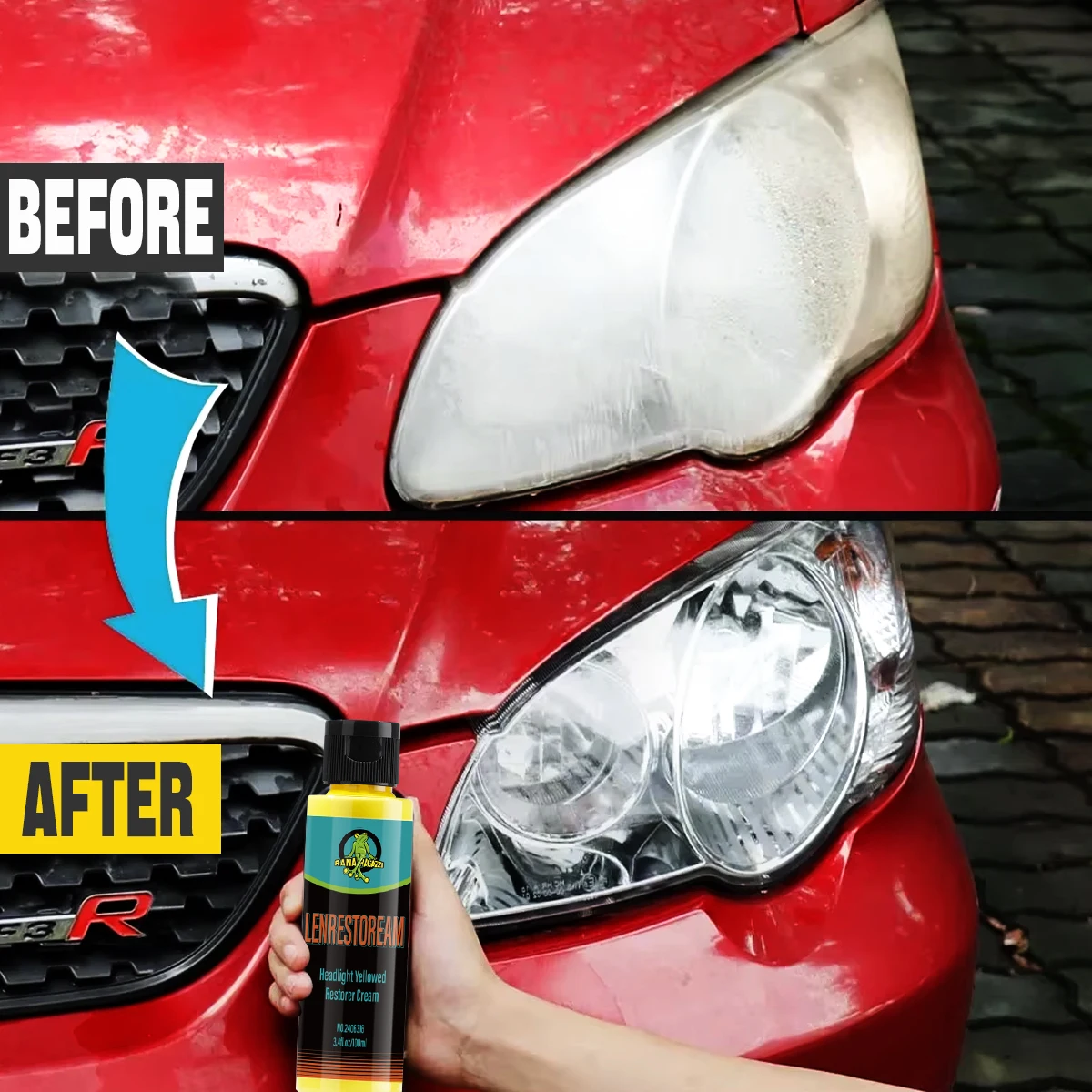Car Headlight Liquid Polymer Polisher Light Restoration Besteam Headlamp Scratch Remover Repair Cleaning Auto Part RG316 thumbnail 2