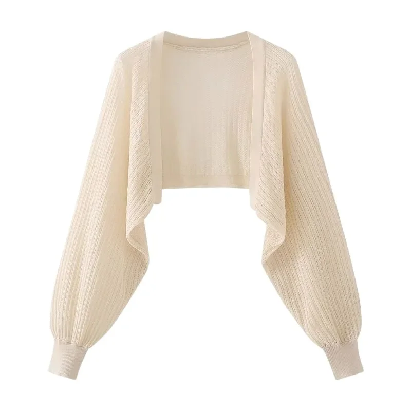French Ice Silk Knitted Sun-Proof Cardigan Top Women's Summer Thin Jacket Waistcoat Suspender Skirt Shawl Outer Match Blouse thumbnail 5