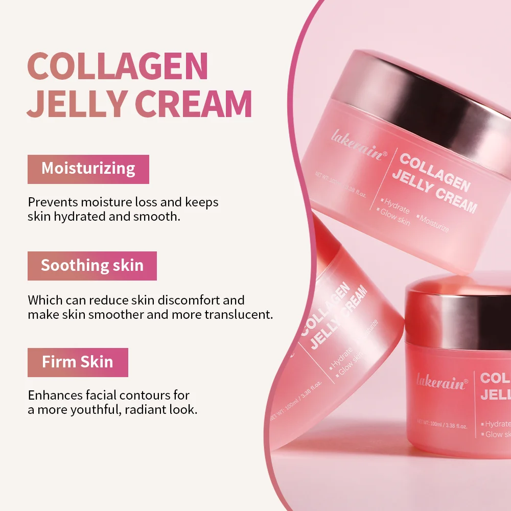Moisturizing Collagen Jelly Cream Niacinamide Hydrolyzed Collagen Tightening Soothing Anti-Aging Firmness Hydration Skincare thumbnail 2