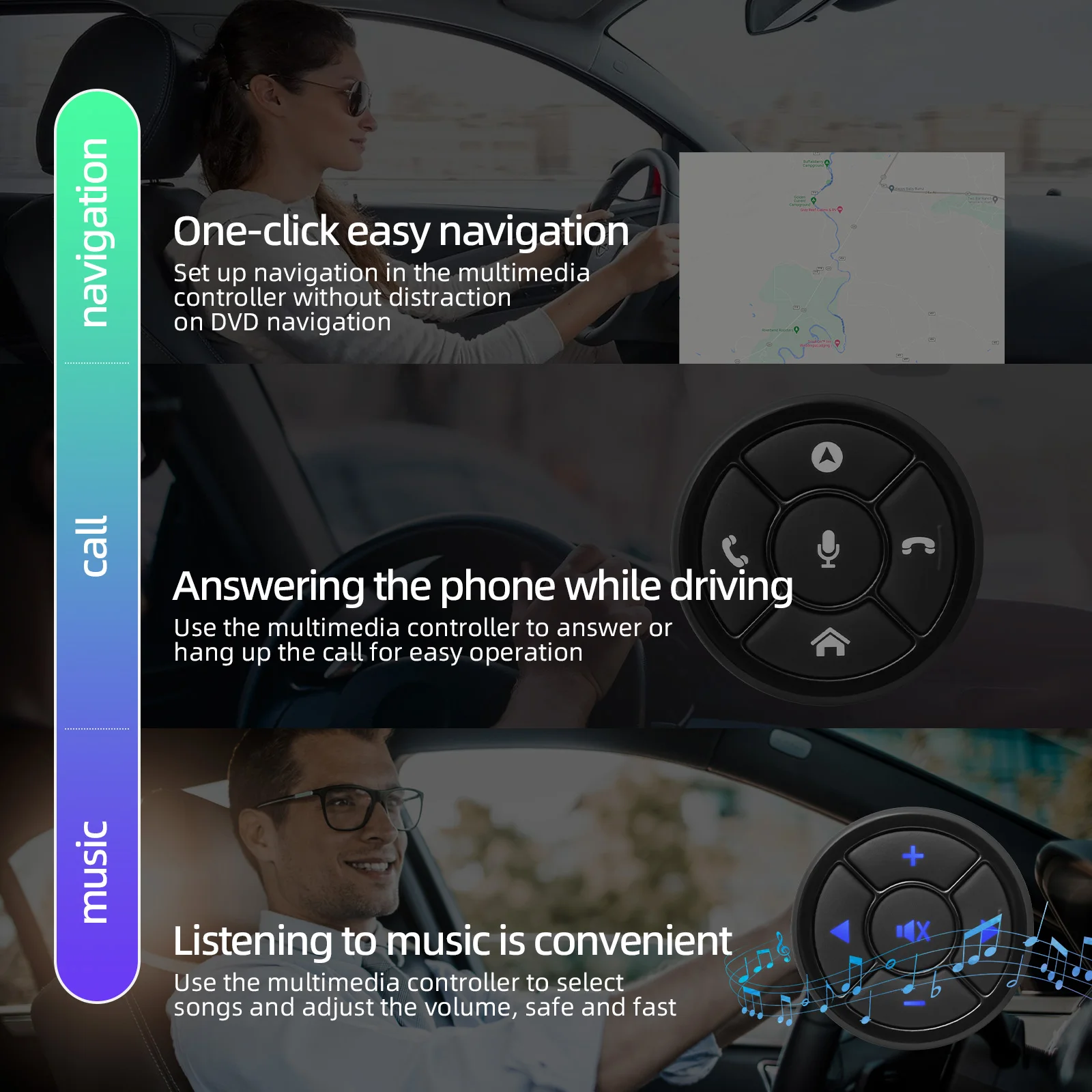 10 Keys Wireless Steering Wheel Control Button for Car Radio DVD GPS Multimedia Navigation Head Unit Remote thumbnail 3