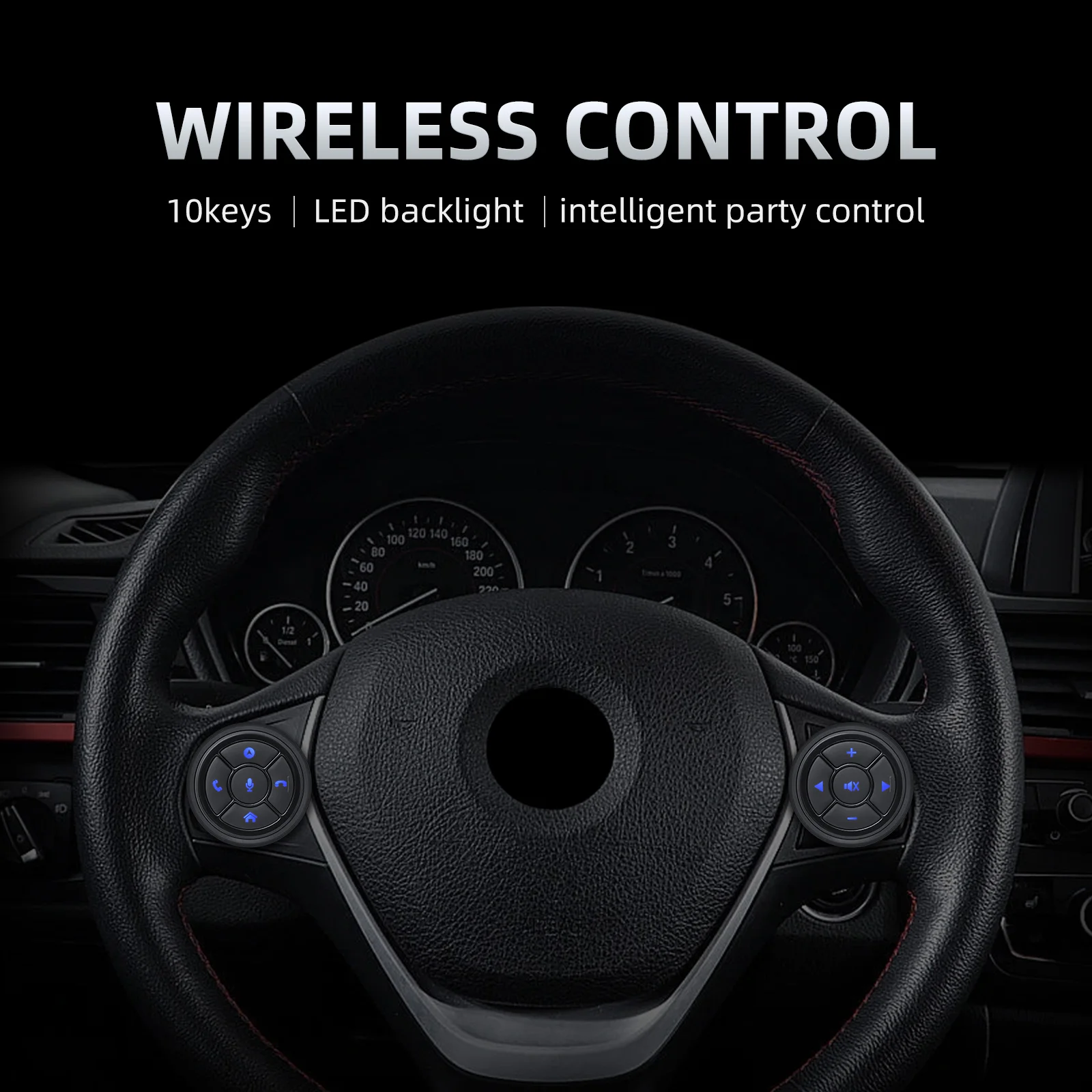 10 Keys Wireless Steering Wheel Control Button for Car Radio DVD GPS Multimedia Navigation Head Unit Remote thumbnail 2