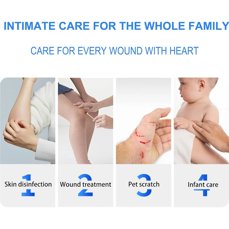 50PCS/Lot Medical Alcohol Disposable Emergency Cotton Stick Iodine Disinfected Swab First Aid kit home for Children Adults Baby thumbnail 2