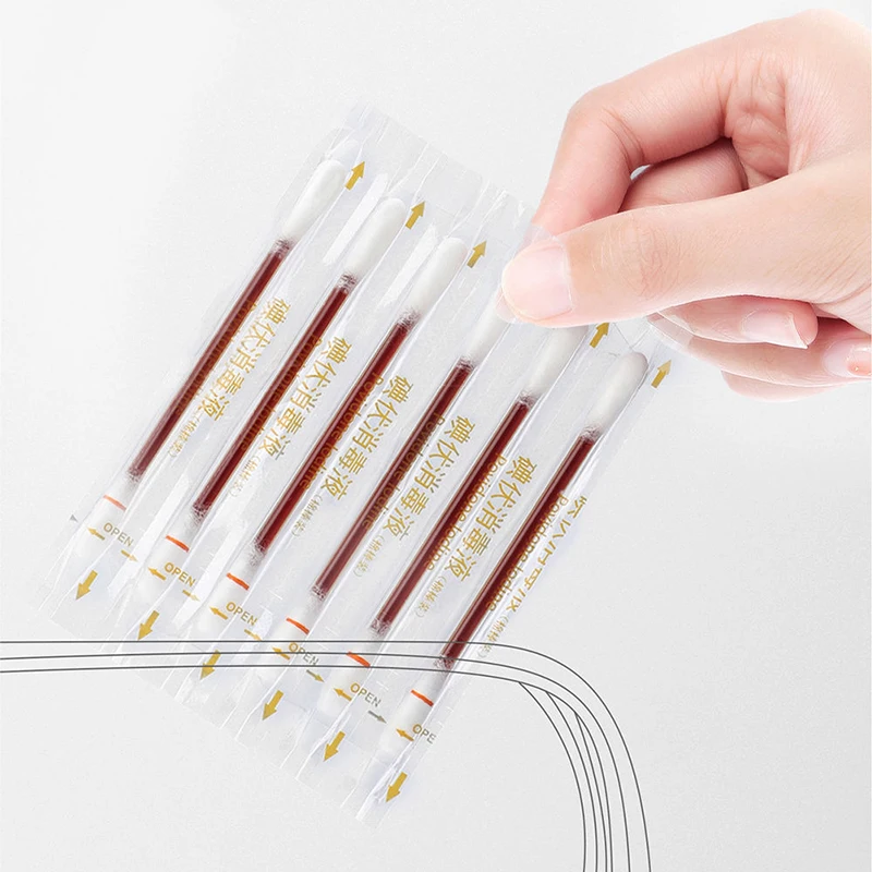 50PCS/Lot Medical Alcohol Disposable Emergency Cotton Stick Iodine Disinfected Swab First Aid kit home for Children Adults Baby thumbnail 4