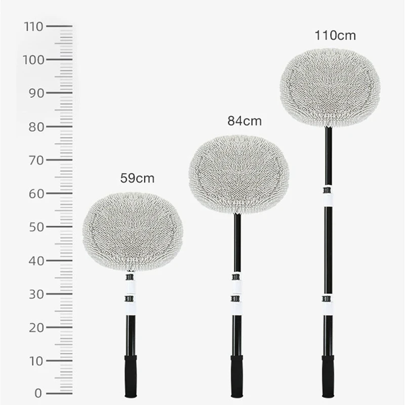 Car Wash Brush Car Cleaning Brush Telescoping Long Handle Mop Soft Hair Chenille Broom Universal Window Wash Auto Accessories thumbnail 6