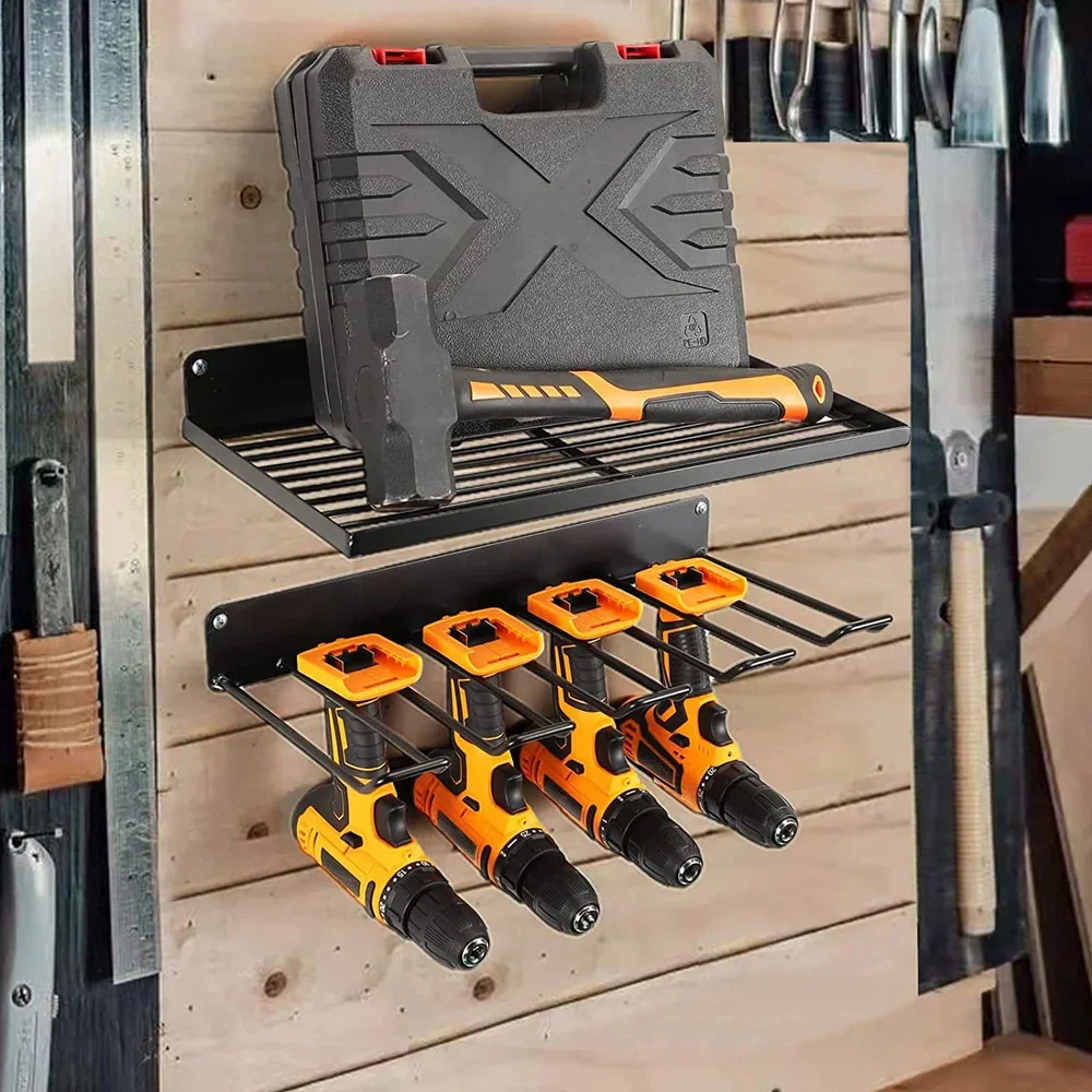 Power Tool Wall Mount Holder Heavy Duty Pegboard Wall Storage Tool Set Drill Screwdriver Storage Rack for Workshop/Garage thumbnail 5