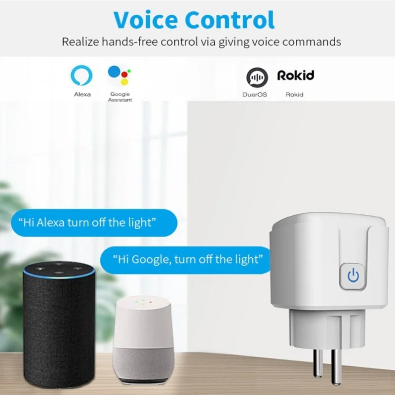 Tuya Smart Socket EU 16A/20A Wifi Smart Plug With Power Monitoring Smart Life APP Remote Control Support Google Assistant Alexa thumbnail 3