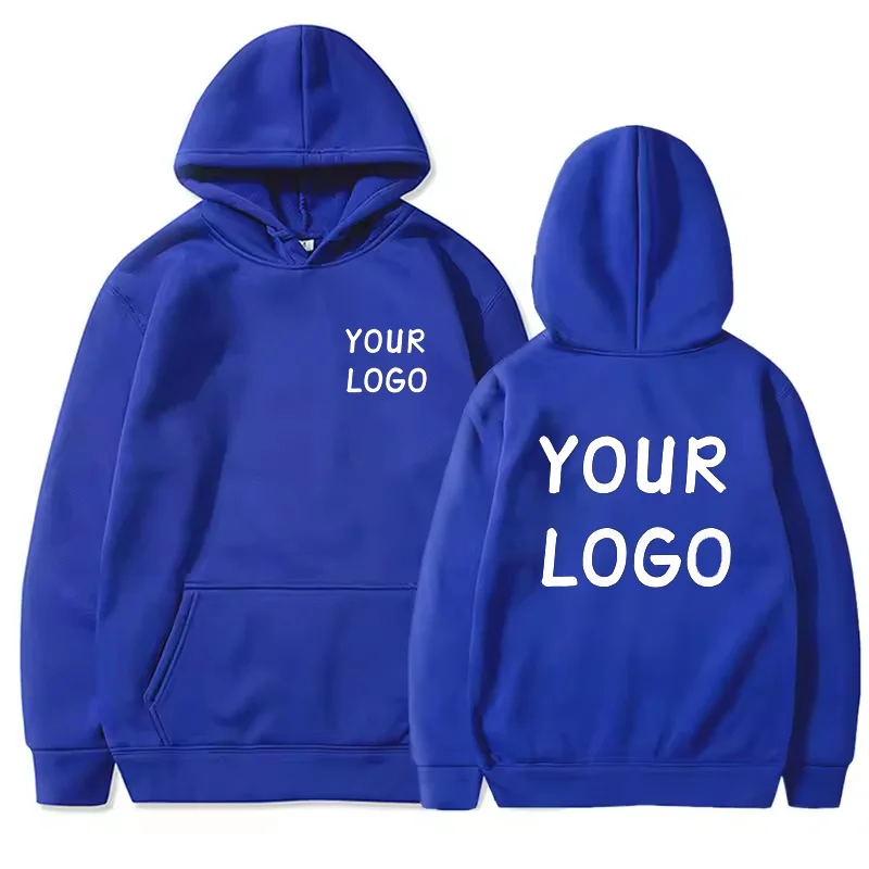 DIY Custom Your Brand LOGO  Men Women Casual Hoodie  Top Solid Color Pullover Street Personality Sweatshirt Custom Gifts thumbnail 3