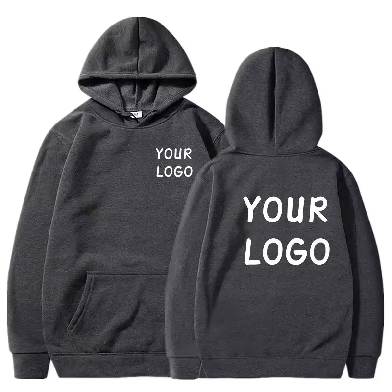 DIY Custom Your Brand LOGO  Men Women Casual Hoodie  Top Solid Color Pullover Street Personality Sweatshirt Custom Gifts thumbnail 5