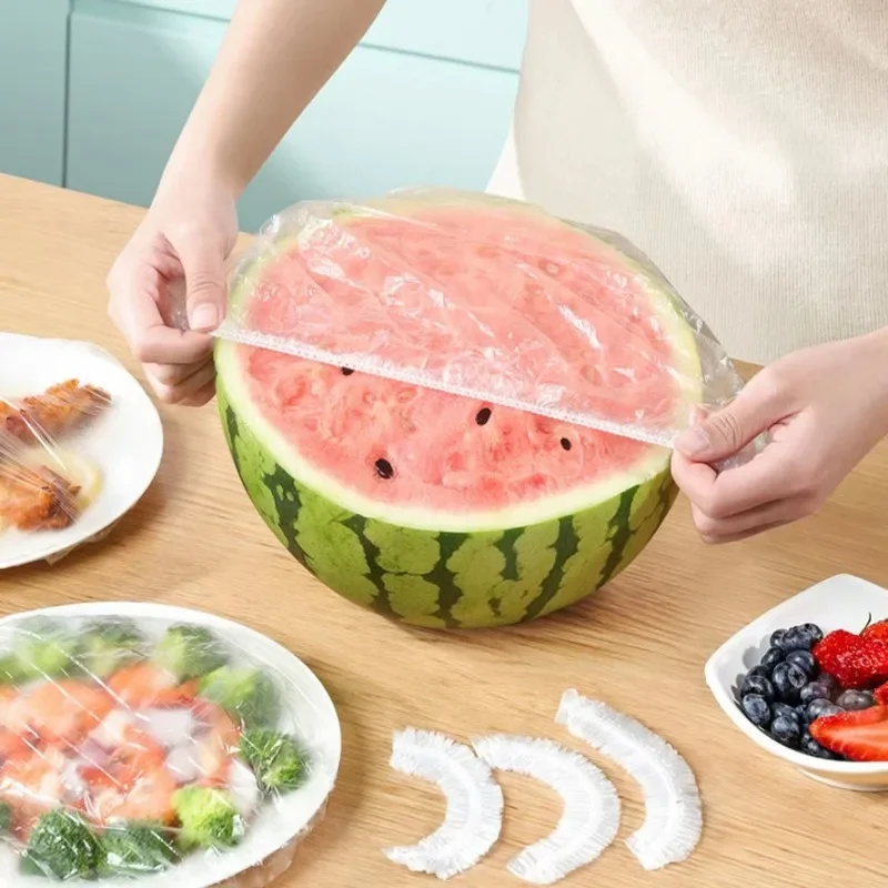 Reusable Disposable Food Cover Plastic Wrap Durable Elastic Food Lids for Bowls Elastic Plate Covers For Kitchen Food Saver Bag thumbnail 6