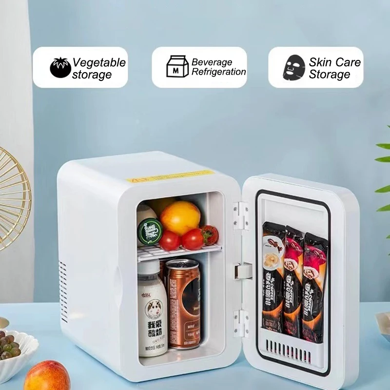 8L Mini Fridge Portable Car Home Cosmetics Fridge Outdoor Travel Camping Drink Cooler 12V/220V thumbnail 2