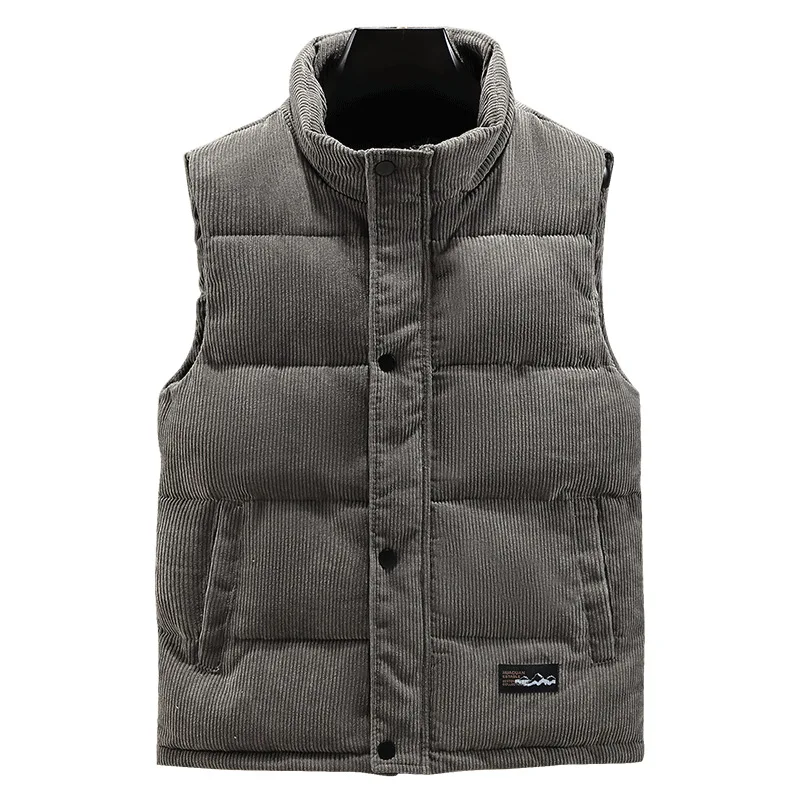 Thick autumn and winter casual men's vest coat 2025 fashion new corduroy cotton vest men clothing thumbnail 2