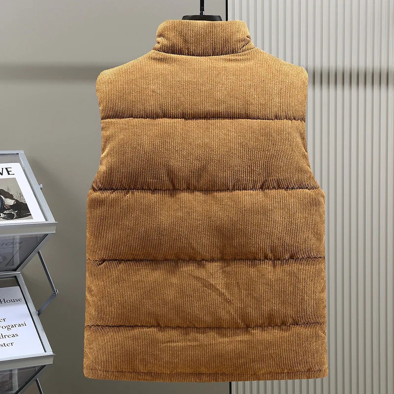 Thick autumn and winter casual men's vest coat 2025 fashion new corduroy cotton vest men clothing thumbnail 4