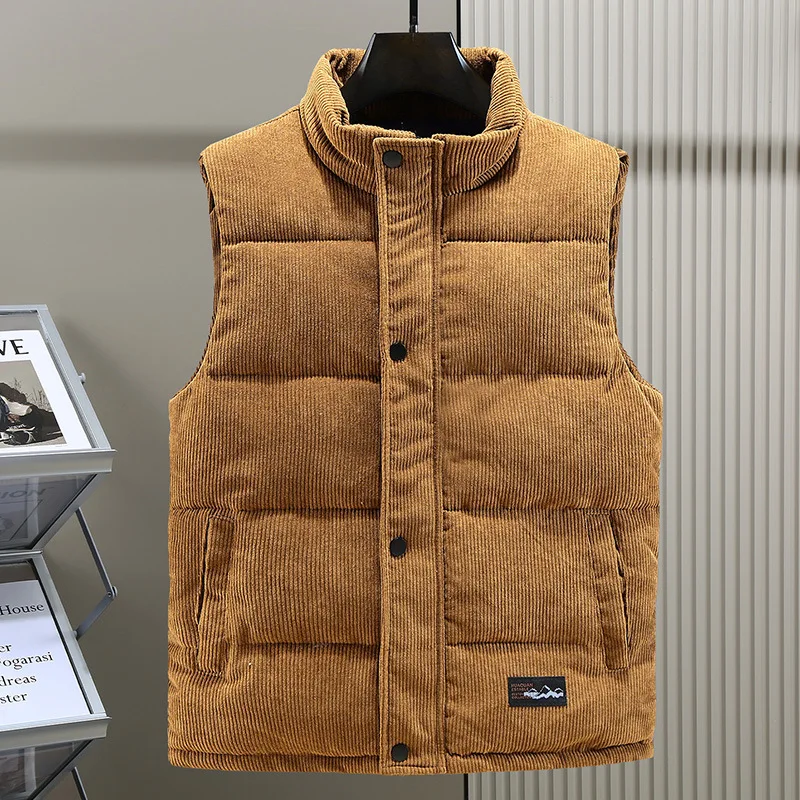 Thick autumn and winter casual men's vest coat 2025 fashion new corduroy cotton vest men clothing thumbnail 3