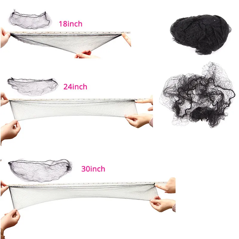 20Pcs/Lot Hairnet For Wigs Curly Hair Bundles 18Inch To 46Inch Big Size Nylon Hairnets Invidible Elastic Edge Mesh Hair Net thumbnail 4